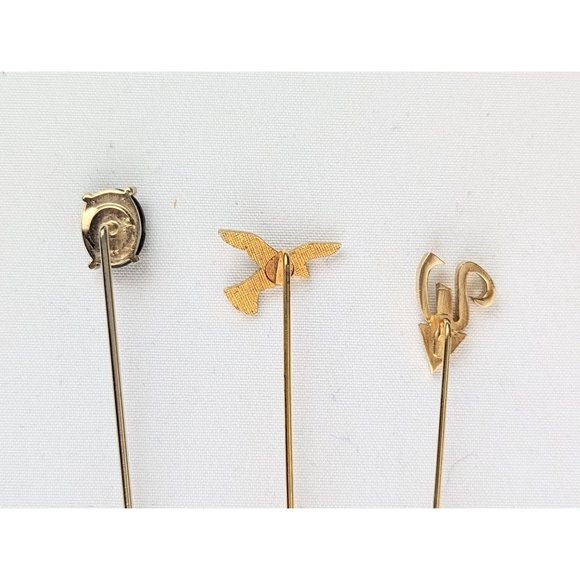 Assorted Vintage Stick Pins, Hat Pins, Coat Pin Orange Bird Caesar Cameo Diamond - Picture 9 of 9